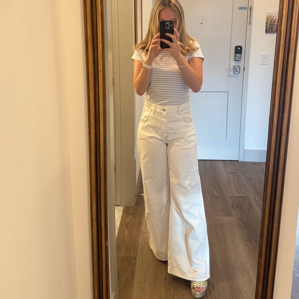 Maje Cream Denim Pants